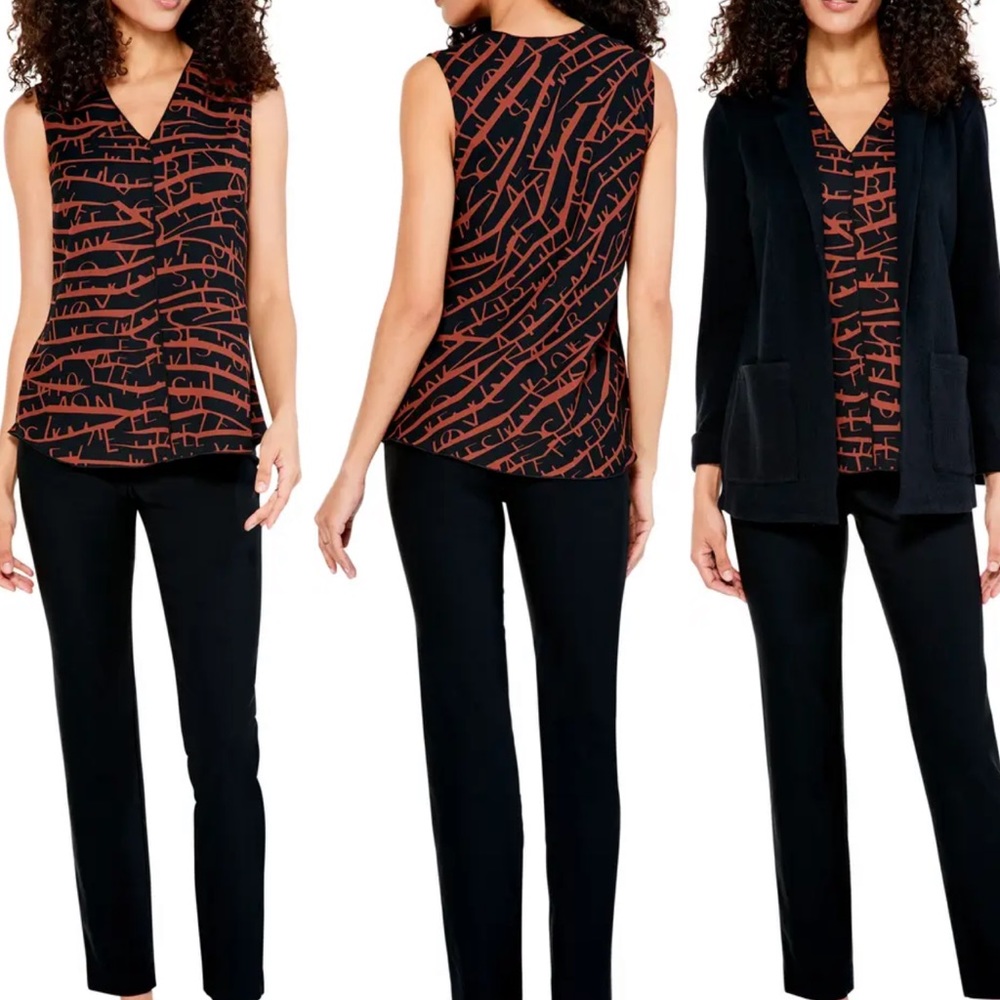 Nic+Zoe Abstract Woven Tank size M